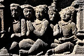 Borobudur, reliefs of the First Gallery balustrade. 