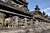 Borobudur, reliefs of the First Gallery balustrade. 