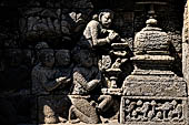 Borobudur, reliefs of the First Gallery balustrade. 