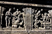 Borobudur, reliefs of the First Gallery balustrade.