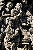 Borobudur, reliefs of the First Gallery balustrade.