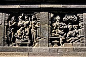 Borobudur, reliefs of the First Gallery balustrade.