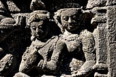 Borobudur, reliefs of the First Gallery balustrade.