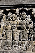 Borobudur, reliefs of the First Gallery balustrade. 