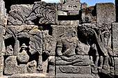 Borobudur, reliefs of the First Gallery balustrade. 