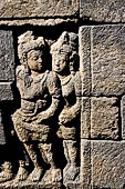 Borobudur, reliefs of the First Gallery balustrade. 