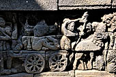 Borobudur, reliefs of the First Gallery balustrade. 