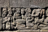 Borobudur, reliefs of the First Gallery balustrade. 