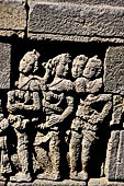 Borobudur, reliefs of the First Gallery balustrade. 