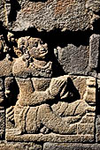 Borobudur, reliefs of the First Gallery balustrade. 