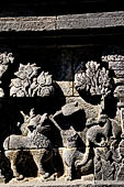 Borobudur, reliefs of the First Gallery balustrade. 