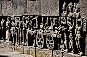 Borobudur, reliefs of the First Gallery balustrade. 