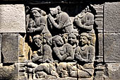 Borobudur, reliefs of the First Gallery balustrade. 