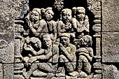 Borobudur, reliefs of the First Gallery balustrade. 