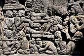 Borobudur, reliefs of the First Gallery balustrade. 