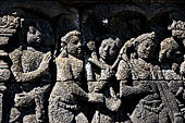 Borobudur, reliefs of the First Gallery balustrade. 