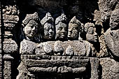 Borobudur, reliefs of the First Gallery balustrade. 