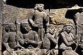 Borobudur, reliefs of the First Gallery balustrade. 