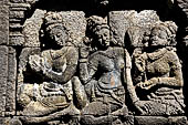 Borobudur, reliefs of the First Gallery balustrade. 