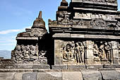 Borobudur, reliefs of the First Gallery balustrade. 