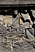 Borobudur, reliefs of the First Gallery balustrade. 