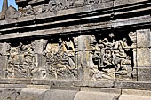 Borobudur, reliefs of the First Gallery balustrade. 