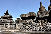 Borobudur, reliefs of the First Gallery balustrade. 