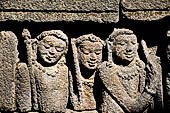 Borobudur, reliefs of the First Gallery balustrade. 