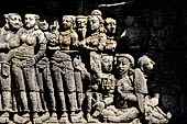 Borobudur, reliefs of the First Gallery balustrade. 