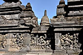 Borobudur, reliefs of the First Gallery balustrade. 