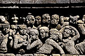 Borobudur, reliefs of the First Gallery balustrade. 