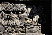 Borobudur, reliefs of the First Gallery balustrade. 