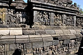 Borobudur, reliefs of the First Gallery balustrade. 