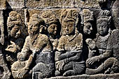 Borobudur reliefs - First Gallery, Northern side - Panel 77.