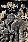 Borobudur reliefs - First Gallery, Northern side - Panel 77.