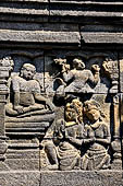 Borobudur, reliefs of the First Gallery balustrade.