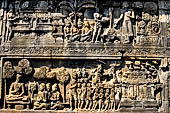 Borobudur reliefs - First Gallery, Northern side - Lalitavistara. Panel 81. Sakiamuni in Uruvila. 