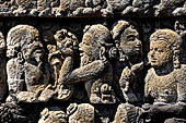 Borobudur reliefs - First Gallery, Northern side - Panel 82. 