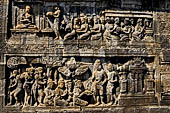 Borobudur reliefs - First Gallery, Northern side - Lalitavistara. Panel 84. Sakiamuni and Sujata 