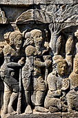 Borobudur reliefs - First Gallery, Northern side - Panel 84. 