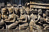 Borobudur reliefs - First Gallery, Northern side - Lalitavistara. Panel 84. Sakiamuni and Sujata 