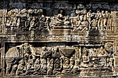 Borobudur reliefs - First Gallery, Northern side - Lalitavistara. Panel 103. Sakiamuni and merchants. 