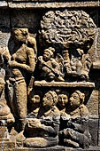 Borobudur reliefs - First Gallery, North-Eastern side - Panel 112 