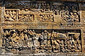 Borobudur reliefs - First Gallery; South-Eastern side - Panel 13. Lalitavistara. Mayadevi's dream. 