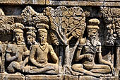 Borobudur reliefs - First Gallery, South-Eastern side - Panel 15. 