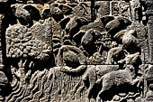 Borobudur, reliefs of the First Gallery balustrade. 