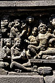 Borobudur, reliefs of the First Gallery balustrade. 