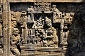 Borobudur reliefs - First Gallery, South side - Panel 27. 