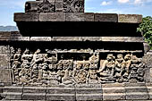 Borobudur, reliefs of the Second Gallery balustrade, Panel 42. Unidentified scene from the Jataka. 