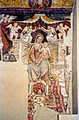 Corenno Plinio - 'Madonna in trono' medieval fresco of San Tommaso from Canterbury church 